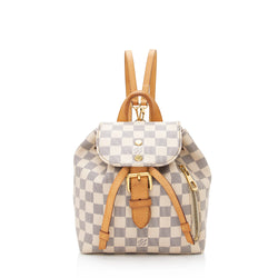 Authentic Louis Vuitton Damier Azur Sperone Backpack Damier White / Rose  Pink