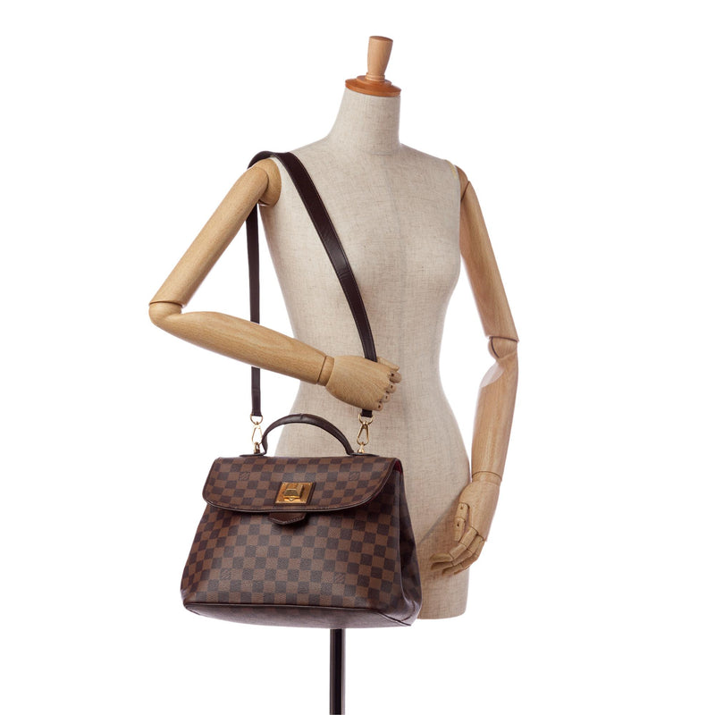 Louis Vuitton Bergamo MM Handbag, Damier Ebene Details