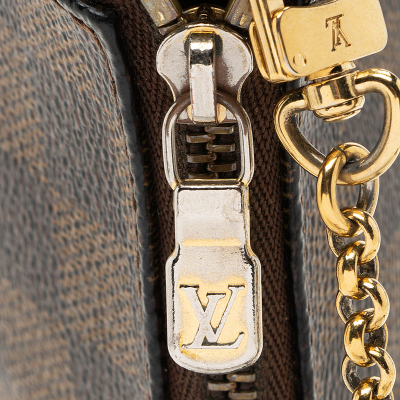 LOUIS VUITTON Damier Ebene Eva Chain Strap Clutch Shoulder Bag