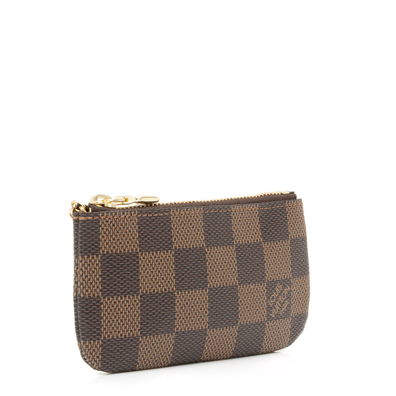 Louis Vuitton Brown, Pattern Print Damier Ebene Key Pouch