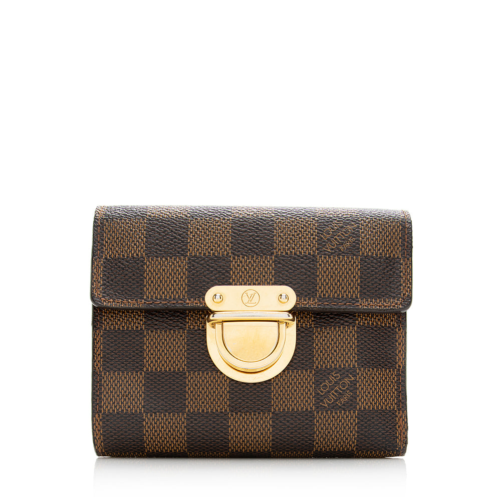 Louis Vuitton Damier Ebene Koala Compact Wallet Brown Leather ref.506381 -  Joli Closet