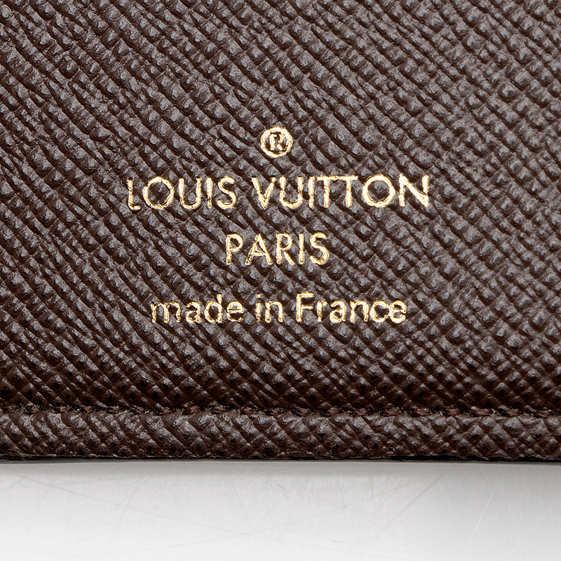Louis Vuitton Black Leather Damier Canvas Normandy Wallet