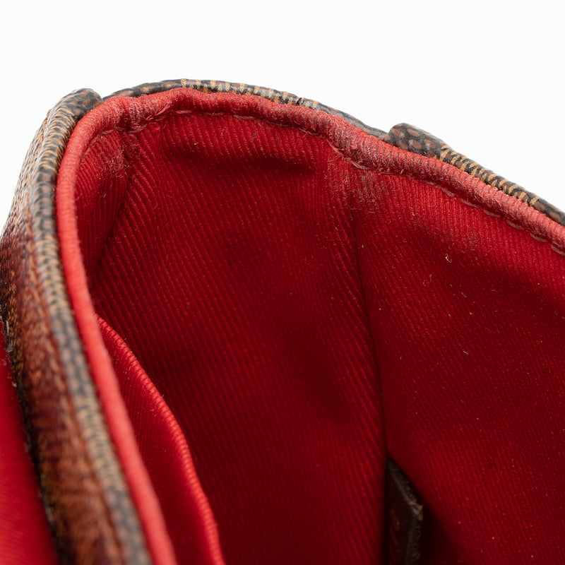 Louis Vuitton Limited Edition Damier Ebene Patches Croisette Shoulder Bag  (SHF-22655)