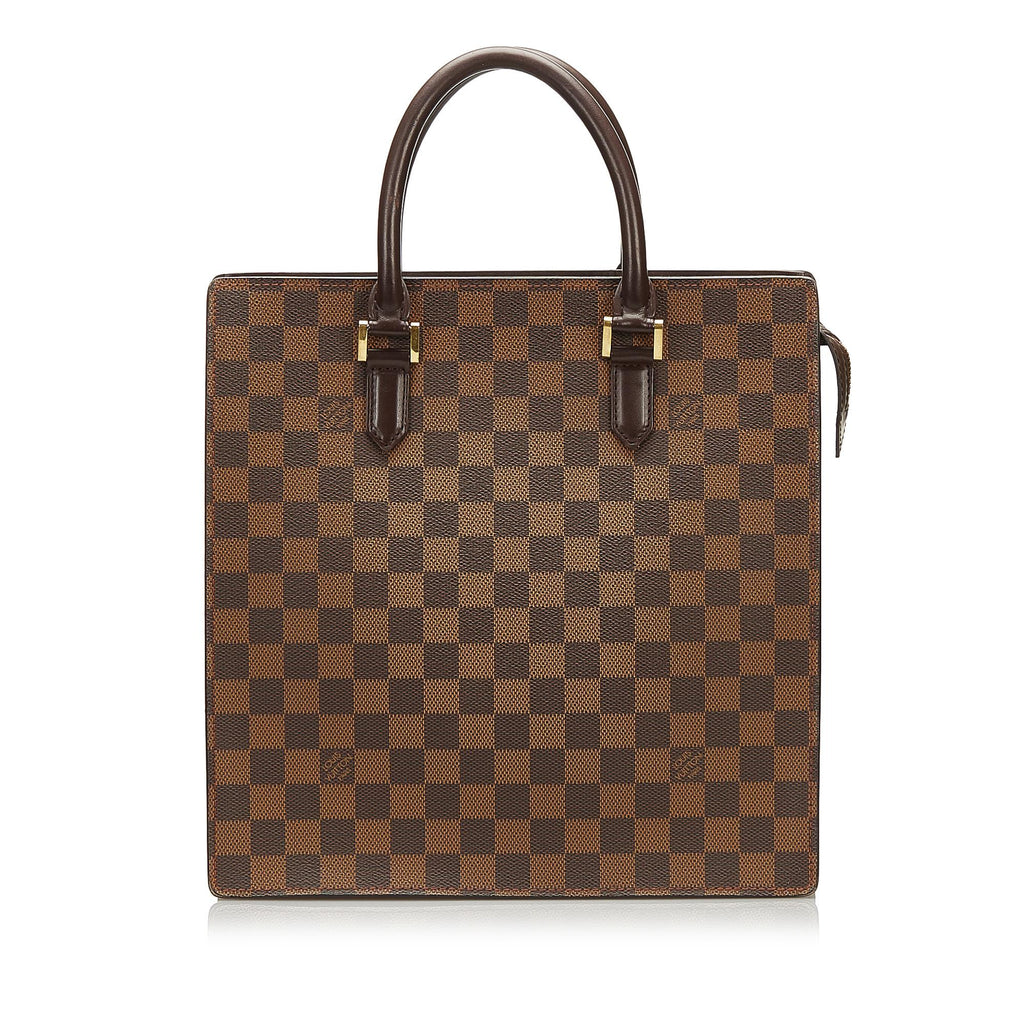 Louis Vuitton Brown Damier Ebene Venice Sac Plat Leather Cloth