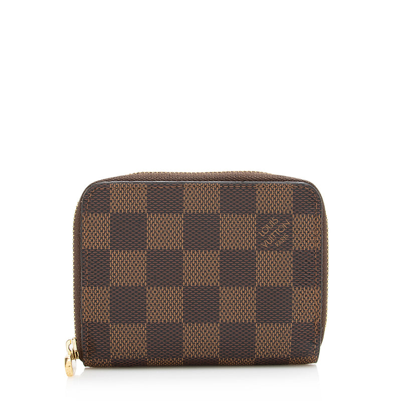 LOUIS VUITTON Damier Ebene Zippy Coin Purse Brown