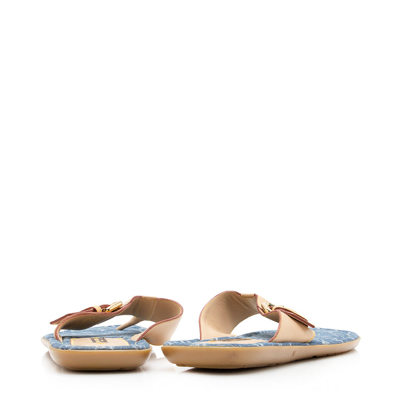 Louis Vuitton Denim Monogram Sandals - Size 8.5 / 38.5 (SHF-18057