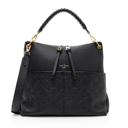 Louis Vuitton LV Women Maida Hobo Handbag Black Embossed Grained