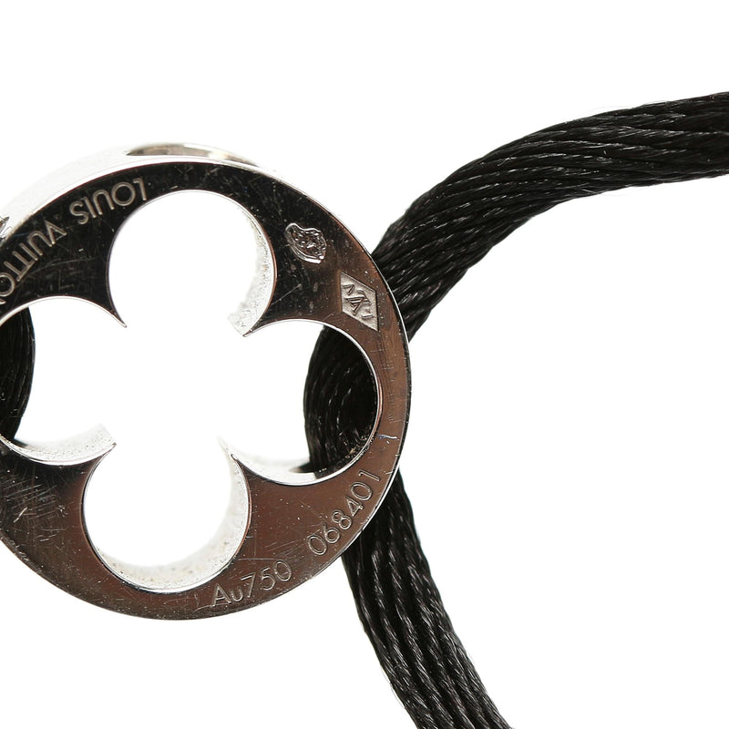 Louis Vuitton Black Cord 18K White Gold Empreinte Bracelet