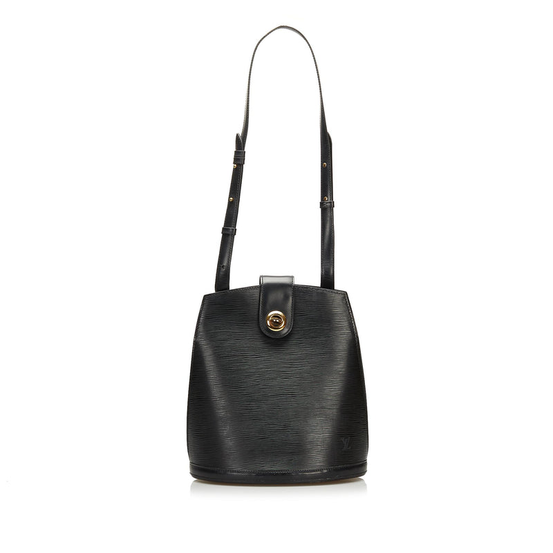 Louis Vuitton Black Epi Leather Cluny Bucket Shoulder Bag Louis