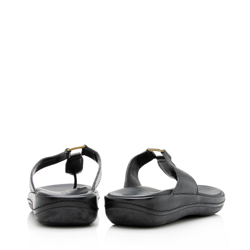 Louis Vuitton Black Leather Sandals