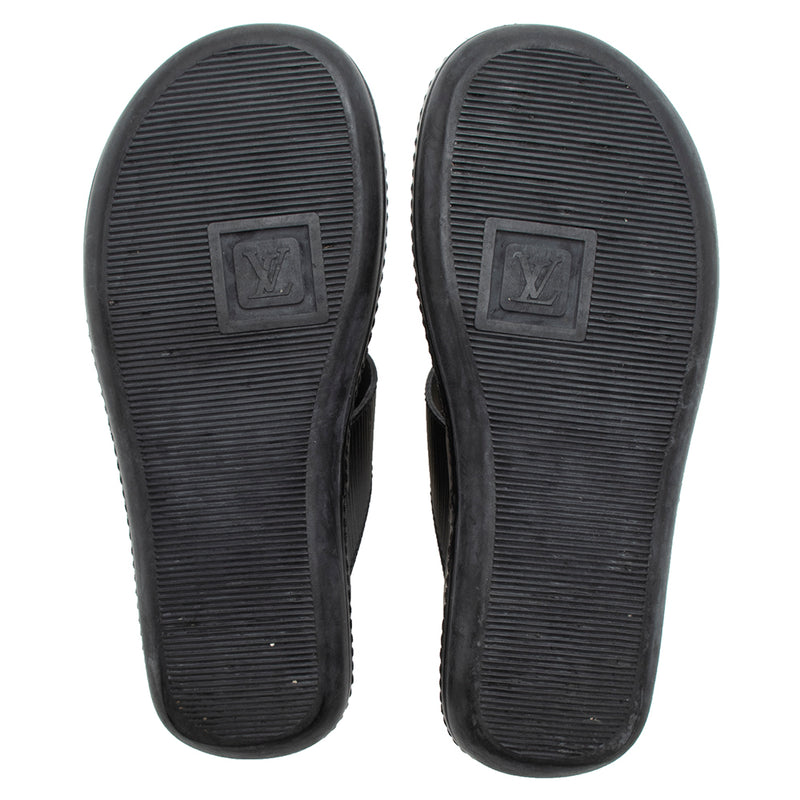 LOUIS VUITTON Black Citizen Monogram Thong Sandals - Size 36 / US 5.5