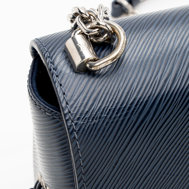 Authenticated Louis Vuitton Epi Twist Silver Leather Crossbody Bag
