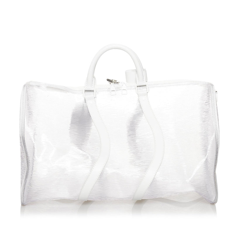 Louis Vuitton Virgil Abloh Clear Epi PVC And White Leather Keepall