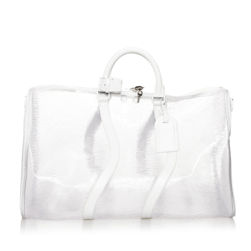 Louis Vuitton Virgil Abloh Clear Epi PVC And White Leather Keepall
