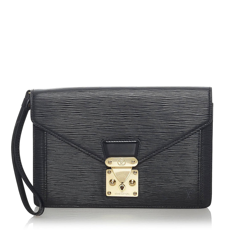 Louis Vuitton Black Epi Leather Sellier Dragonne Clutch Bag Louis