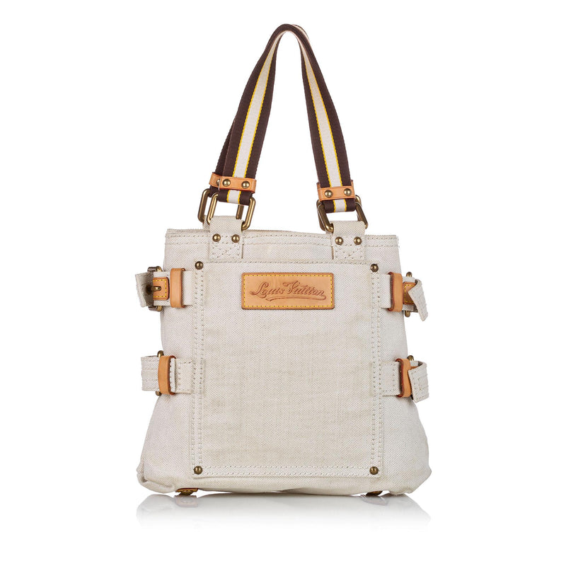 White Louis Vuitton Globe Shopper Cabas PM Bag