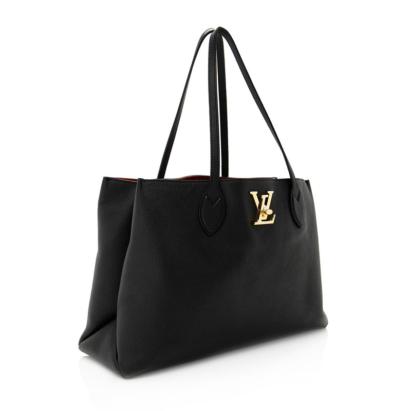Louis Vuitton Grained Calfskin Lockme Shopper Tote - FINAL SALE (SHF-2 –  LuxeDH