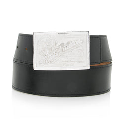 Louis Vuitton Black Leather Traveling Requisites Belt Size 85/34
