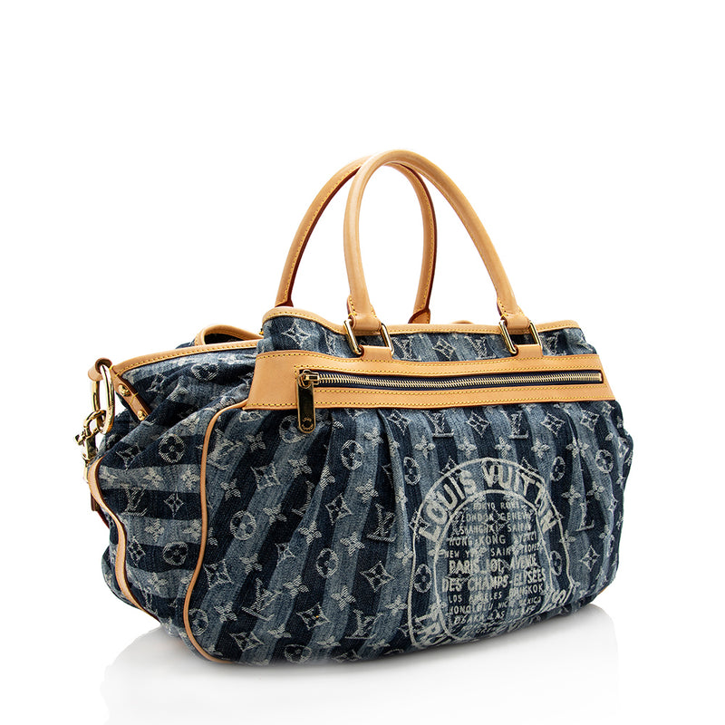 Louis Vuitton Monogram Denim Cruise Cabas Raye GM - Blue Satchels, Handbags  - LOU71429