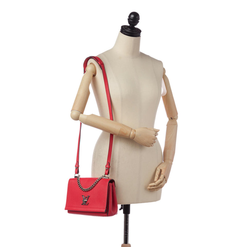 Louis Vuitton Lockme II BB Red Leather Crossbody Bag. Excellent