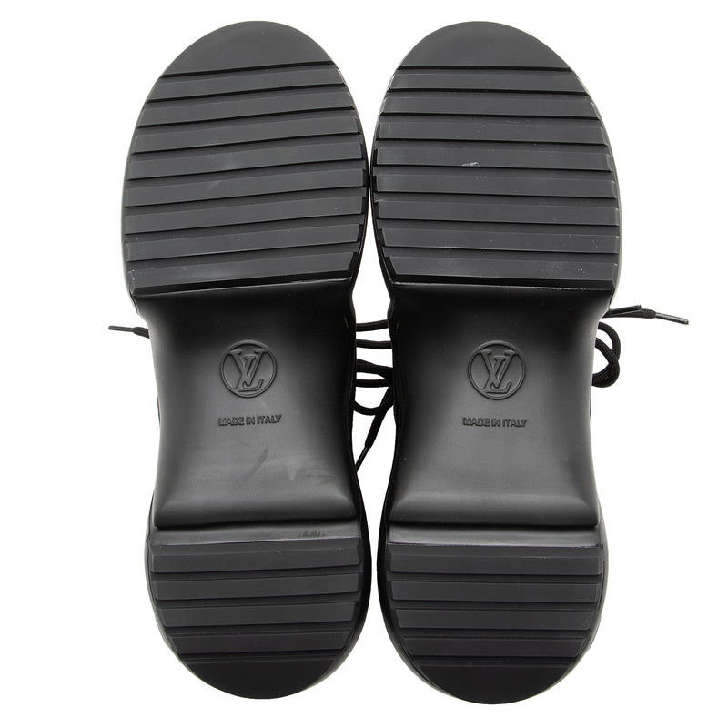 Louis Vuitton Black Leather Lace Up Sneakers Size 39 Louis Vuitton