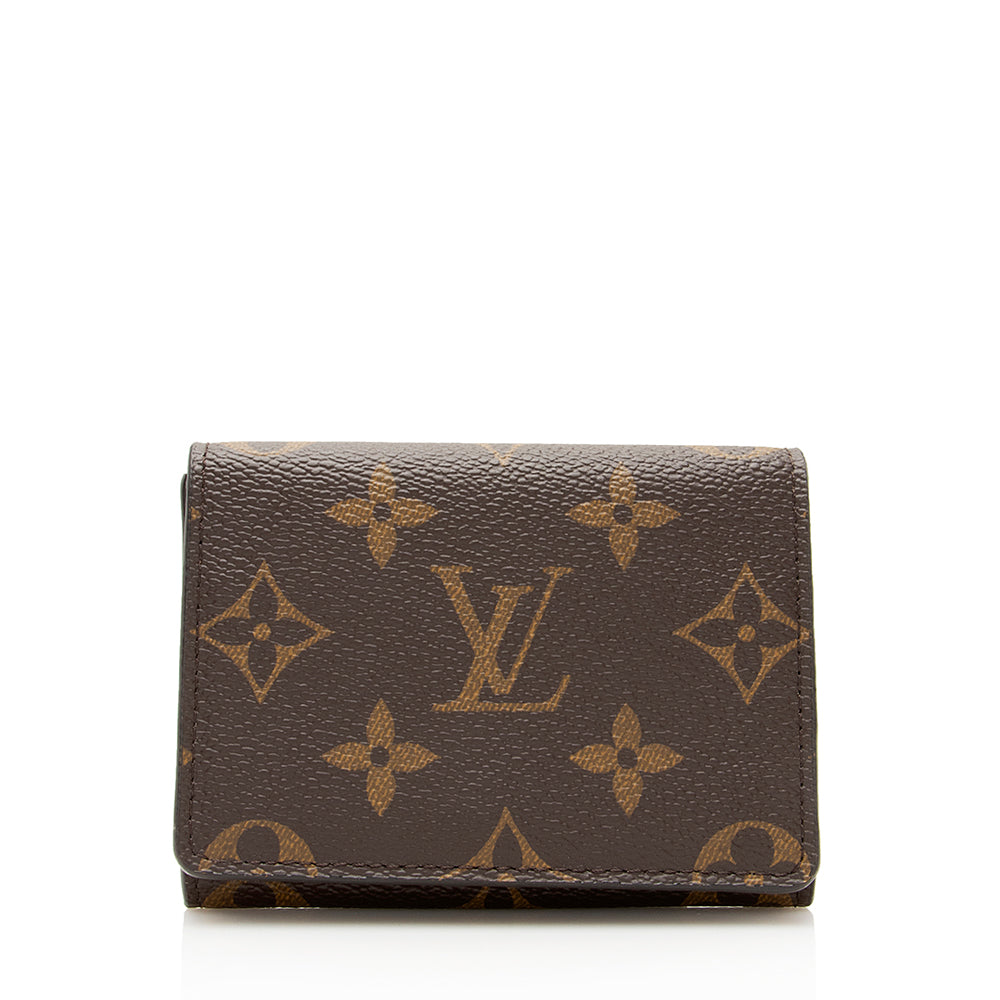 Louis Vuitton 2017-18FW Embossed Monogram Leather Business Card Holder  (Black/Red) (M58457, M58456)