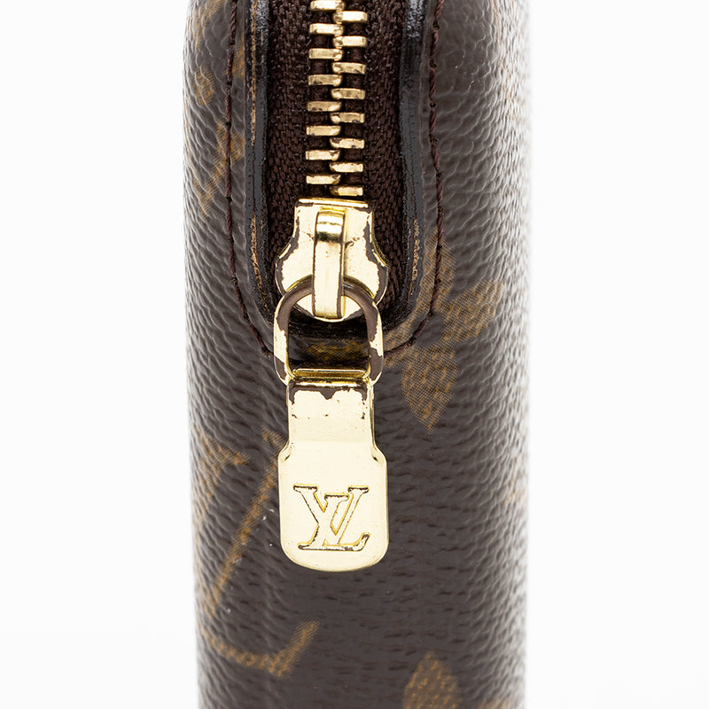 Louis Vuitton Monogram Shadow Zip-around Vertical Organizer Wallet Men S1957