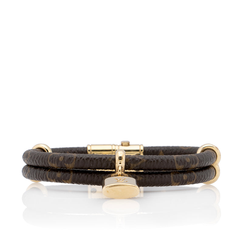 Lv Monogram Leather Bracelet