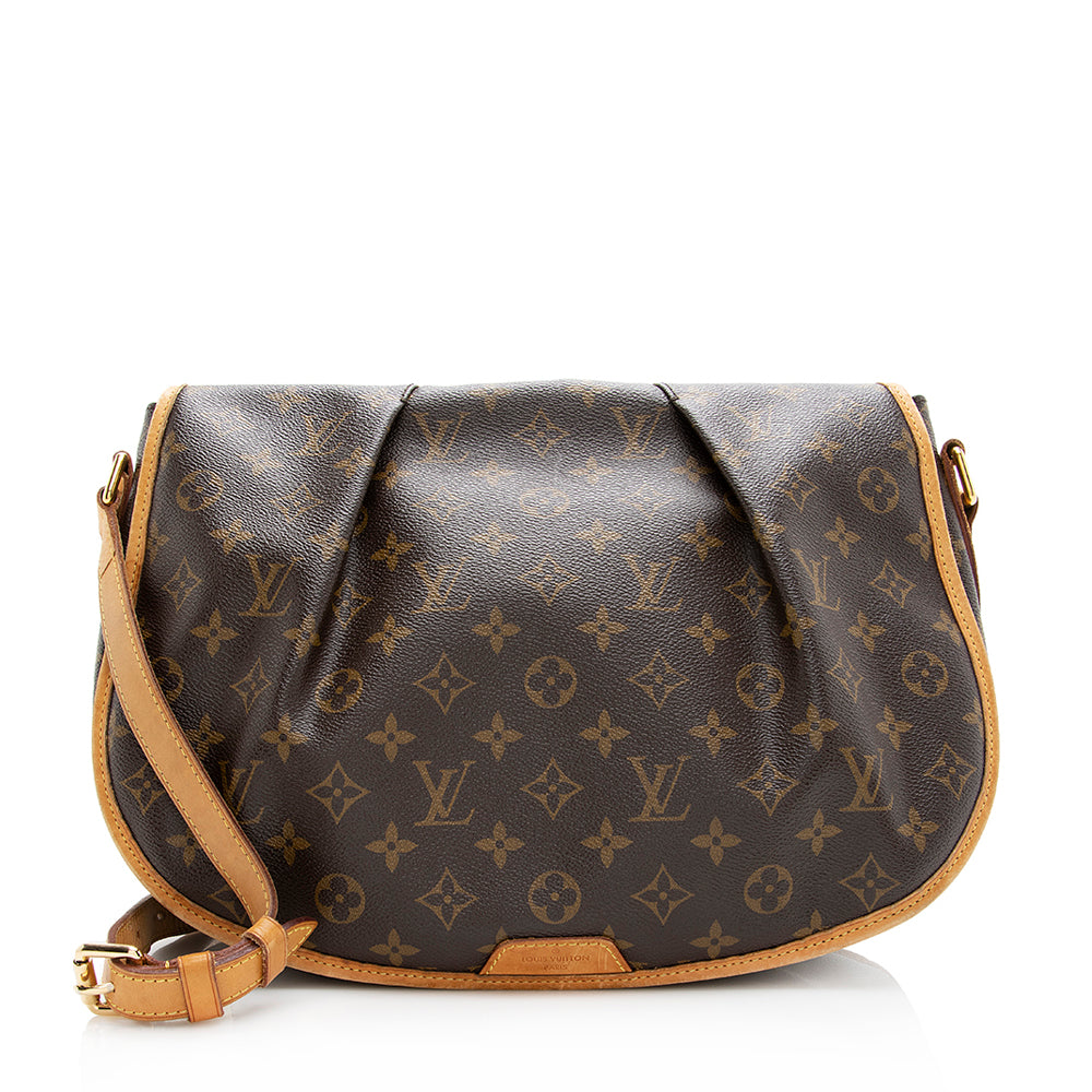 Louis Vuitton Menilmontant Brown Canvas Shoulder Bag (Pre-Owned