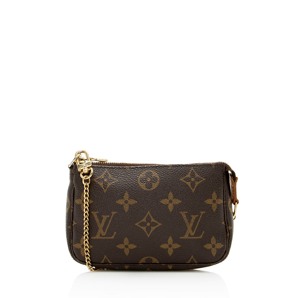 Louis Vuitton Monogram Canvas Accessories Pochette Bag w/ Long