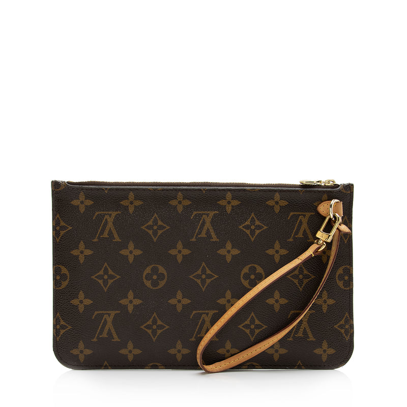 Louis Vuitton Pochette Empreinte Beige Leather Clutch Crossbody Bag from Neverfull W/Added Chain Preowned
