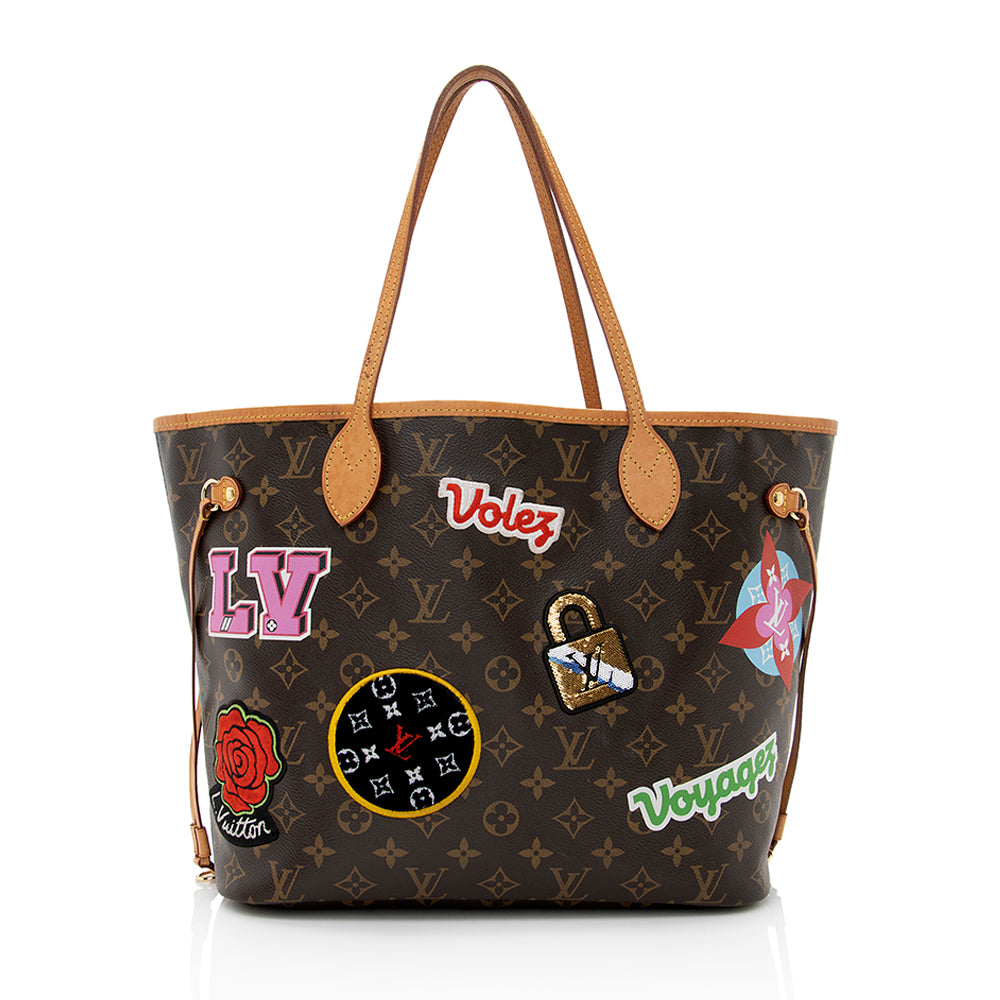 Louis Vuitton Neverfull Patches Monogram Canvas Tote Bag