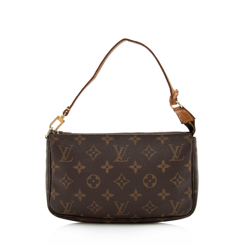 Louis+Vuitton+Pochette+Accessory+Pouch+Brown+Leather for sale