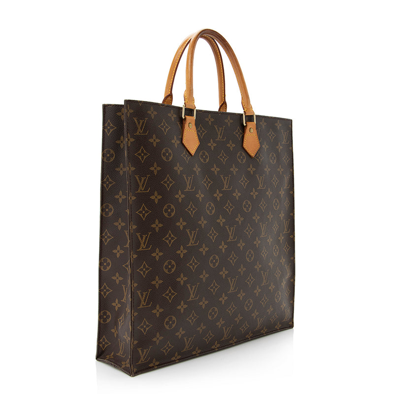 Louis Vuitton Sac Plat shopping bag and brown leather