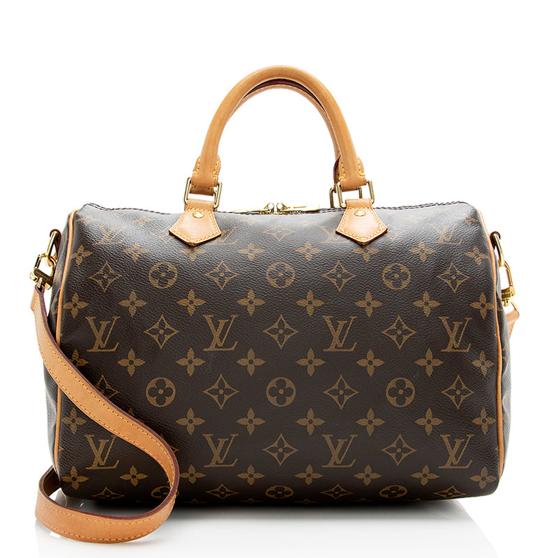 Louis Vuitton - Authenticated Speedy Bandoulière Handbag - Cloth Brown for Women, Good Condition