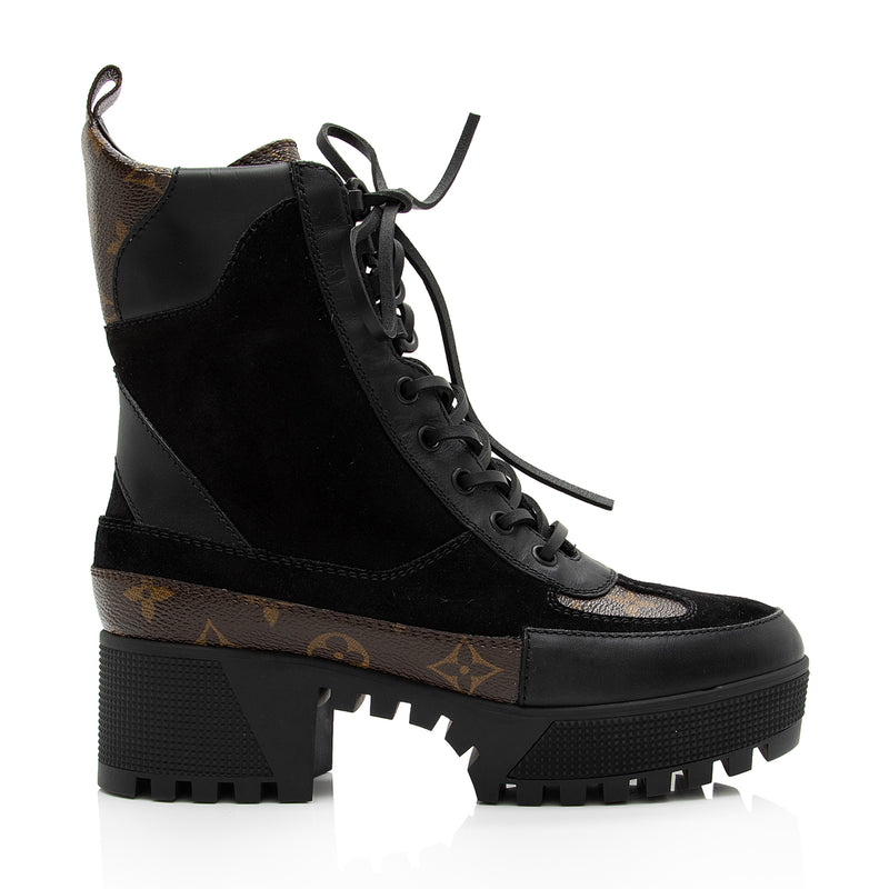 Louis Vuitton Laureate Platform Desert Boots, Black, 37