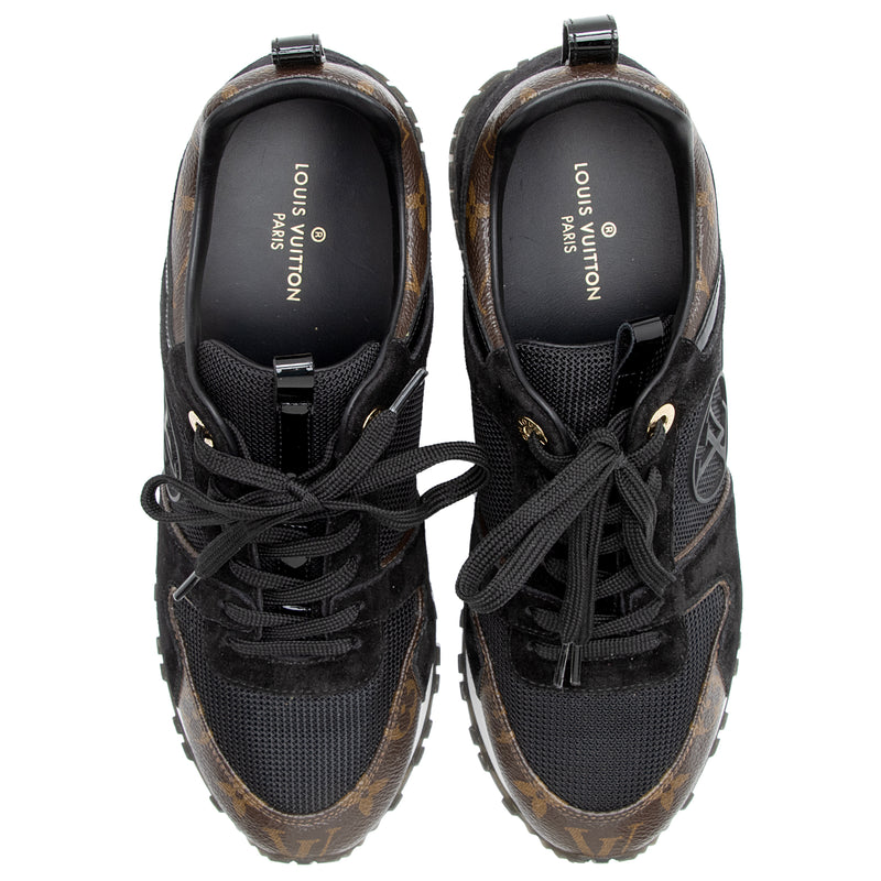 Louis Vuitton Monogram Canvas Suede Run Away Sneakers - Size 7.5