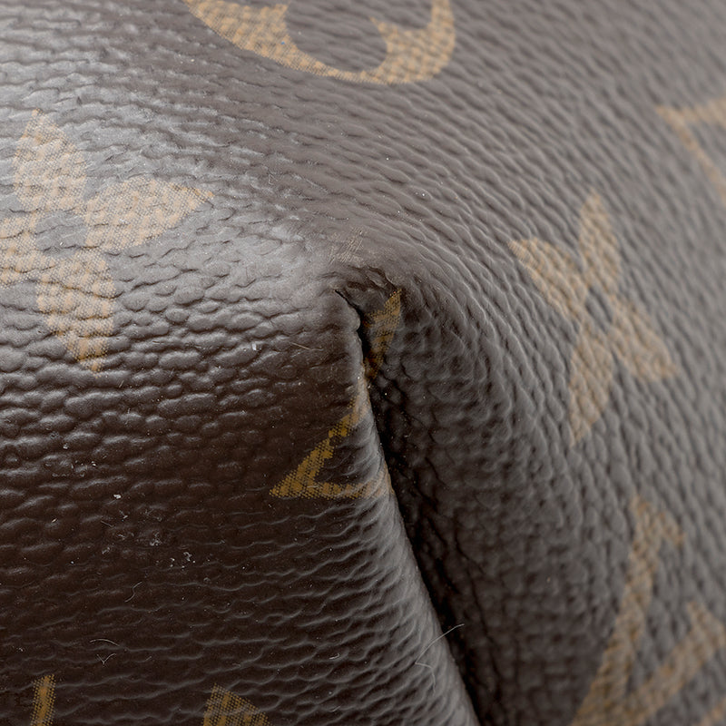 Louis Vuitton Brown Leather Monogram Canvas Turenne GM Satchel Bag