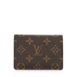 Louis Vuitton Double V Wallet Leather with Monogram Canvas at