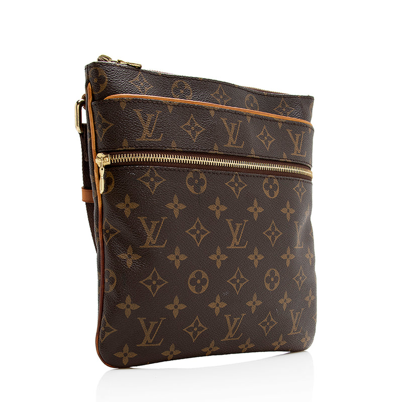 Louis Vuitton, Bags, Authenticlouis Vuitton Double V Satchel Shoulder Bag  Brown Monogram Leather