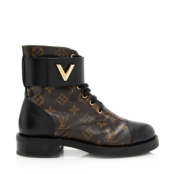 Louis Vuitton Monogram Canvas Wonderland Ranger LV Twist Boots - Size 7 / 37 (SHF-21004)