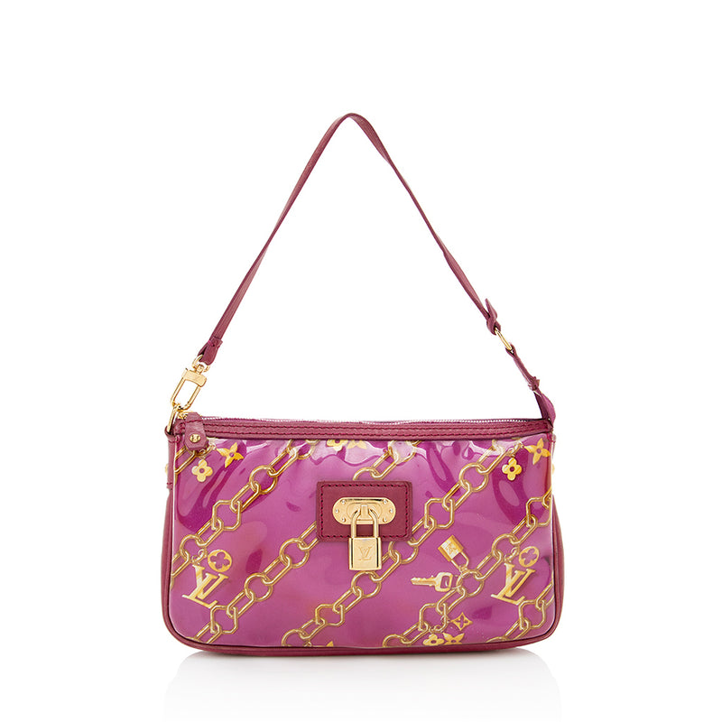 Louis Vuitton Limited Edition Fuchsia Monogram Charms Pochette Bag