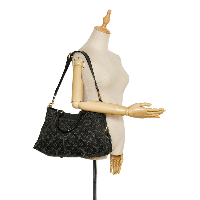 Louis Vuitton Black Monogram Denim Neo Cabby GM Handbag