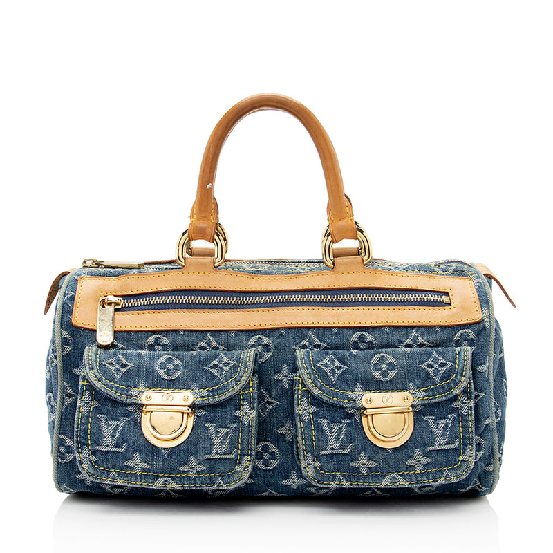 Louis Vuitton Blue Denim Ab Pleaty Bag