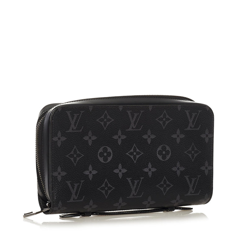 Louis+Vuitton+Zippy+Wallet+XL+Black+Monogram+Eclipse+Canvas for