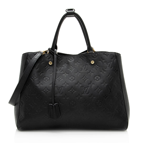 Louis Vuitton, Bags, Louis Vuitton Montaigne Handbag Monogram Empreinte  Leather Gm Black