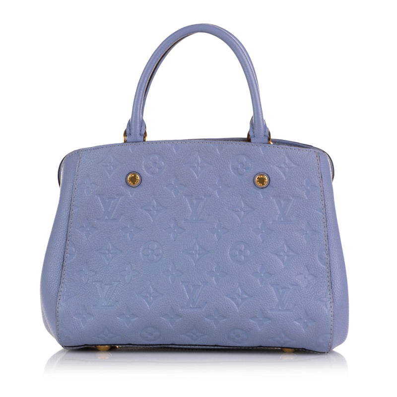 Louis Vuitton Montaigne Handbag Monogram Empreinte Leather MM Blue 1911381