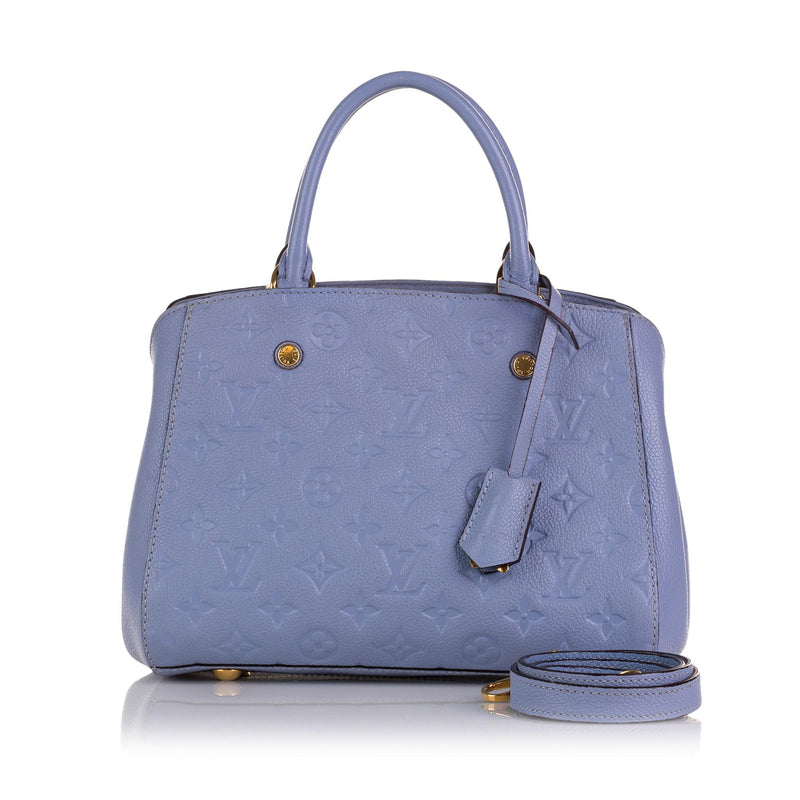 Louis Vuitton Montaigne Bb Monogram Empreinte Leather Satchel Bag Blue