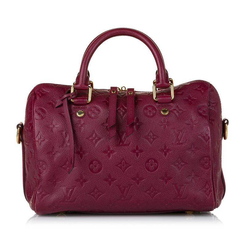 Louis Vuitton Monogram Empreinte Speedy 25 Bandouliere Pink Leather Handbag