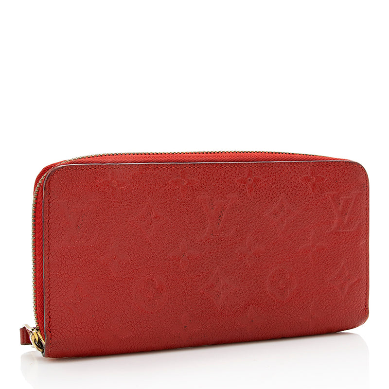 Red Louis Vuitton Monogram Empreinte Zippy Wallet
